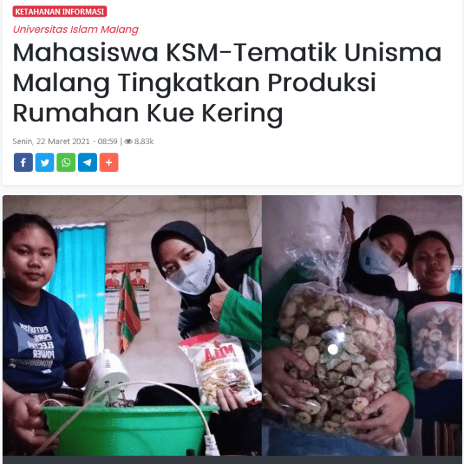 Mahasiswa KSM-Tematik Unisma Malang Tingkatkan Produksi Rumahan Kue Kering