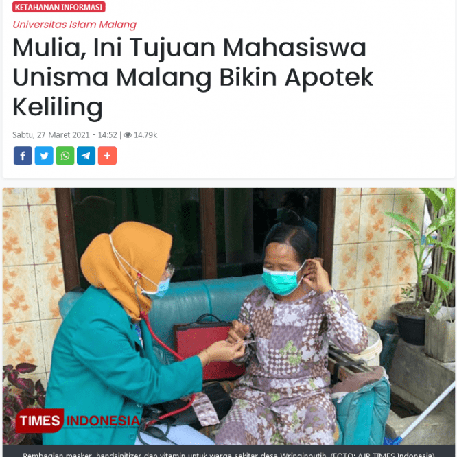 Mulia, Ini Tujuan Mahasiswa Unisma Malang Bikin Apotek Keliling