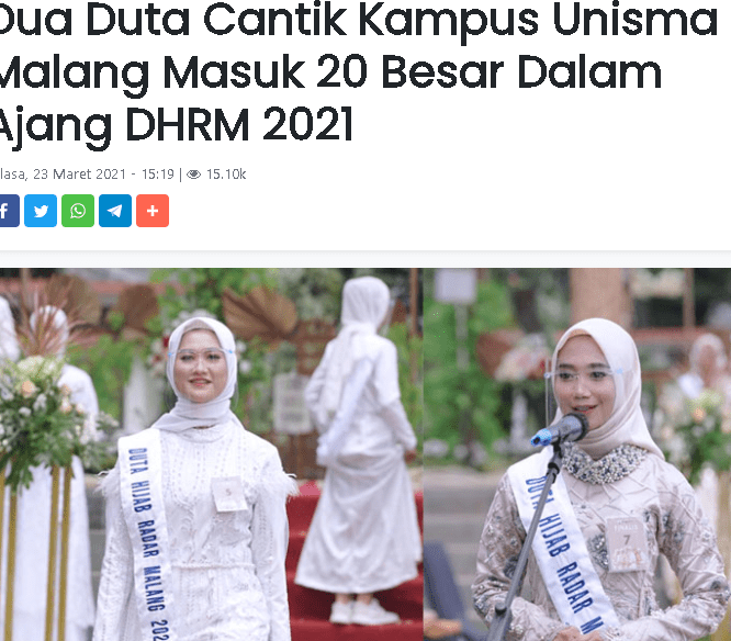Dua Duta Cantik Kampus Unisma Malang Masuk 20 Besar Dalam Ajang DHRM 2021