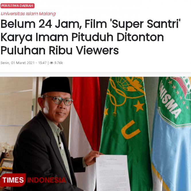 Belum 24 Jam, Film ‘Super Santri’ Karya Imam Pituduh Ditonton Puluhan Ribu Viewers