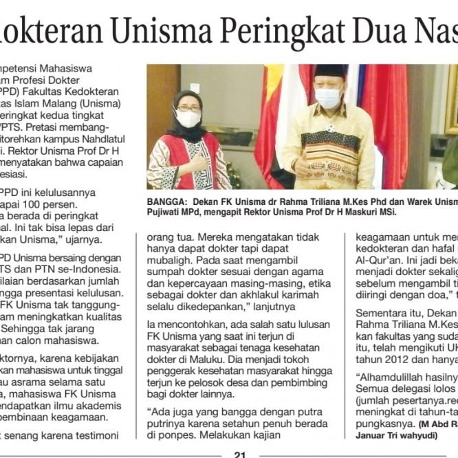 BERITA SEPUTAR UNISMA KAMIS 18 MARET 2021
