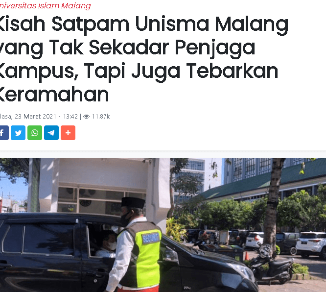 Kisah Satpam Unisma Malang yang Tak Sekadar Penjaga Kampus, Tapi Juga Tebarkan Keramahan