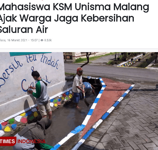Mahasiswa KSM Unisma Malang Ajak Warga Jaga Kebersihan Saluran Air