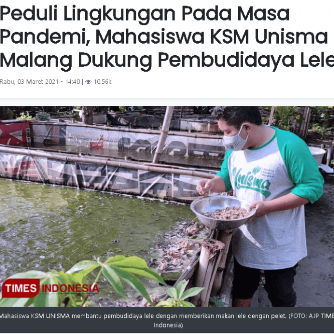 Peduli Lingkungan Pada Masa Pandemi, Mahasiswa KSM Dukung Pembudidaya Lele