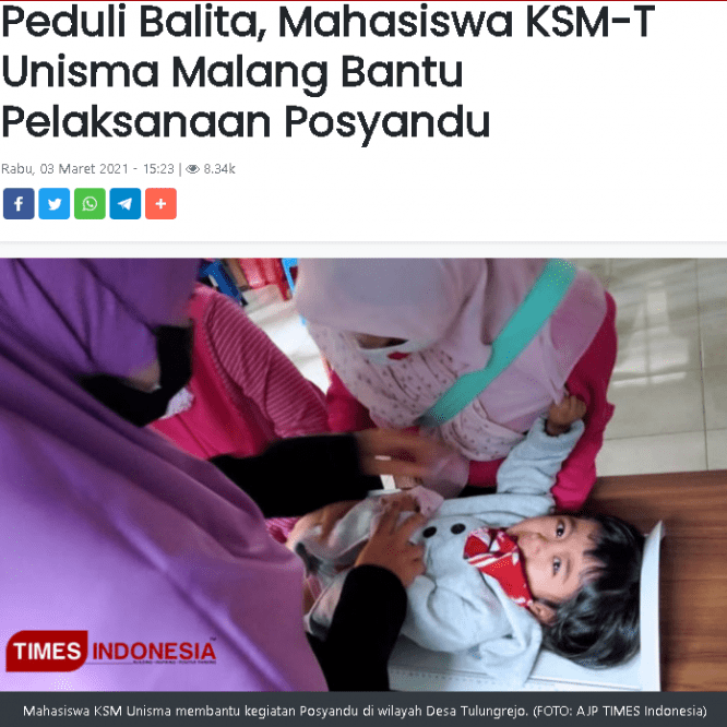 Peduli Balita, Mahasiswa KSM-T Bantu Pelaksanaan Posyandu
