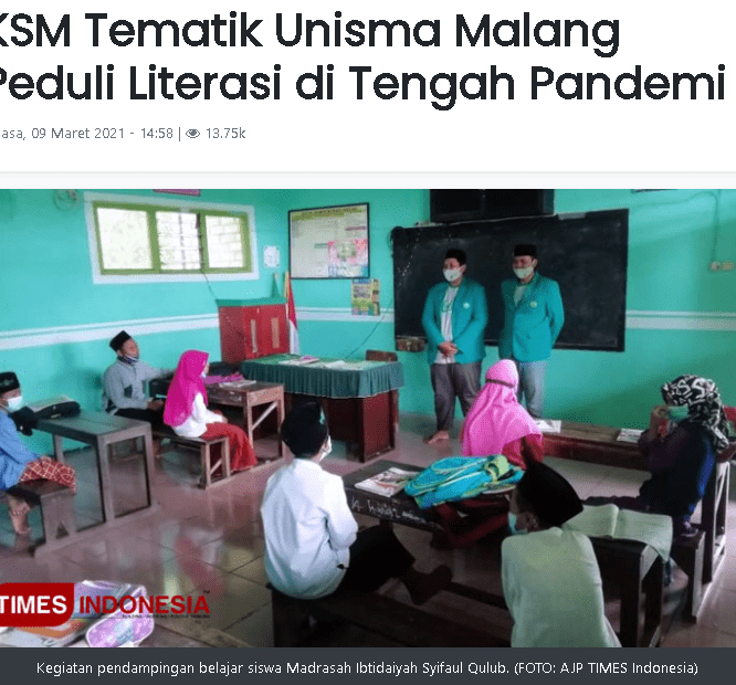 KSM Tematik Peduli Literasi di Tengah Pandemi