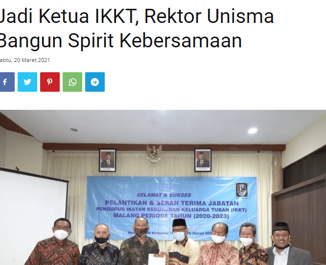 Jadi Ketua IKKT, Rektor Unisma Bangun Spirit Kebersamaan