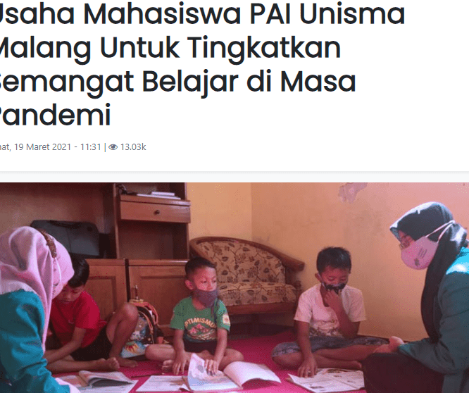 Usaha Mahasiswa PAI Unisma Malang Untuk Tingkatkan Semangat Belajar di Masa Pandemi
