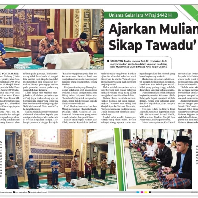 BERITA SEPUTAR UNISMA SENIN 22 MARET 2021