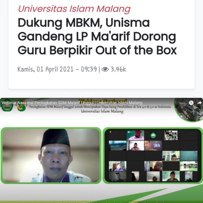 Dukung MBKM, Unisma Gandeng LP Ma’arif Dorong Guru Berpikir Out of the Box