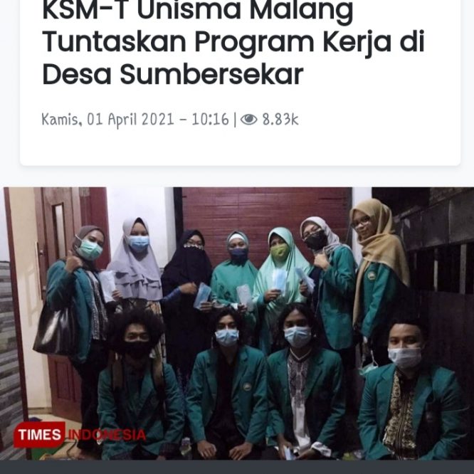 KSM-T Unisma Malang Tuntaskan Program Kerja di Desa Sumbersekar