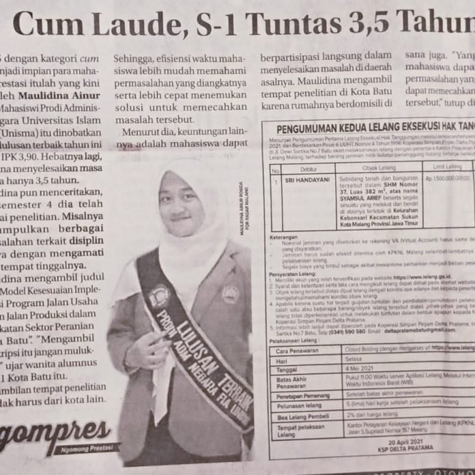 BERITA SEPUTAR UNISMA SELASA 20 APRIL 2021