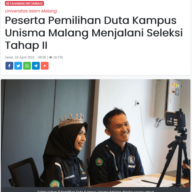 Peserta Pemilihan Duta Kampus Unisma Malang Menjalani Seleksi Tahap II
