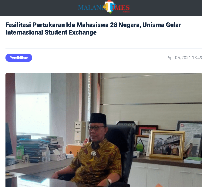 Fasilitasi Pertukaran Ide Mahasiswa 28 Negara, Unisma Gelar Internasional Student Exchange