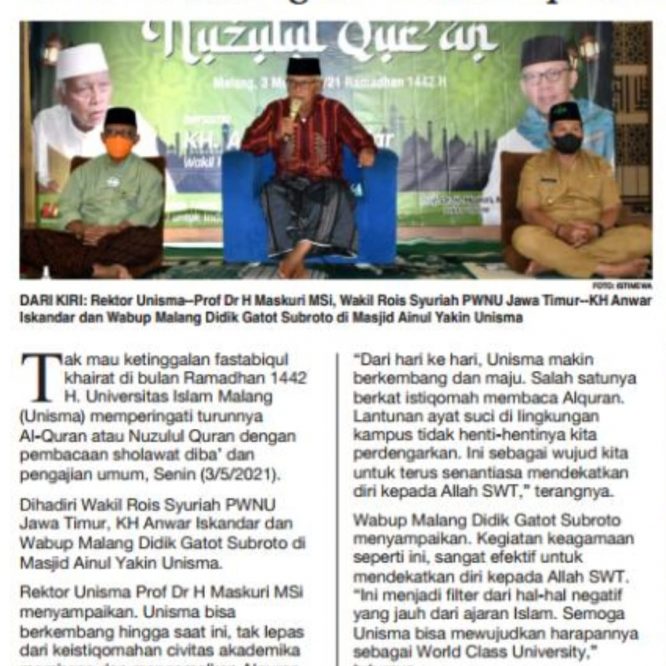 BERITA SEPUTAR UNISMA SELASA 4 MEI 2021