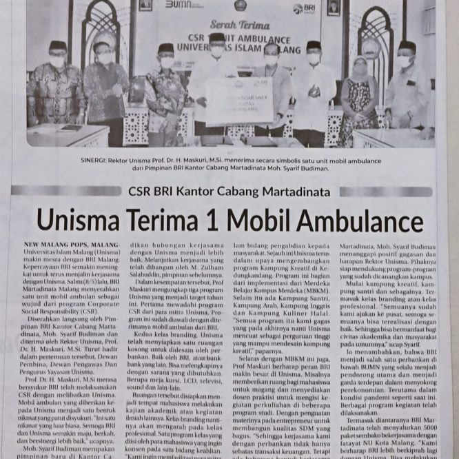BERITA SEPUTAR UNISMA SENIN 10 MEI 2021