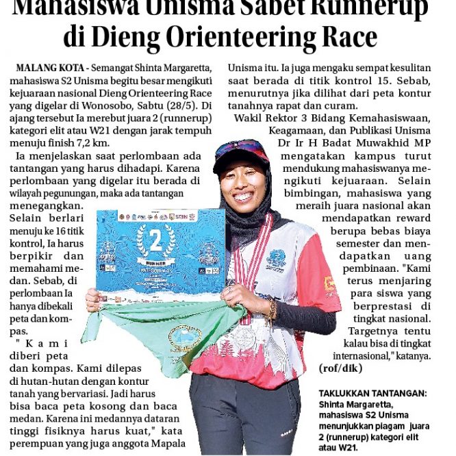 Mahasiswa Unisma Sabet Runnerup di Dieng Orienteering Race