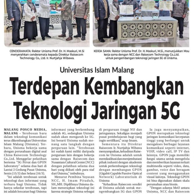 Universitas Islam Malang ; Terdepan Kembangkan Teknologi Jaringan 5G