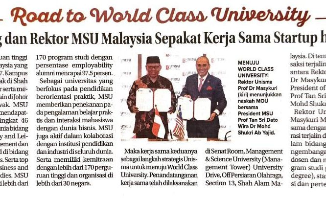 Rektor Unisma Malang dan Rektor MSU Malaysia Sepakat Kerjasama Startup hingga Double Degree