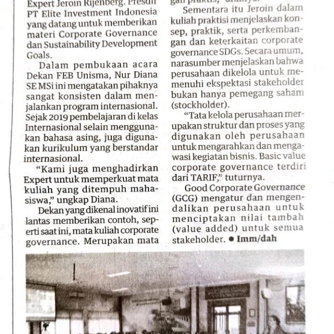 FEB Unisma Hadirkan Expert dari Belanda