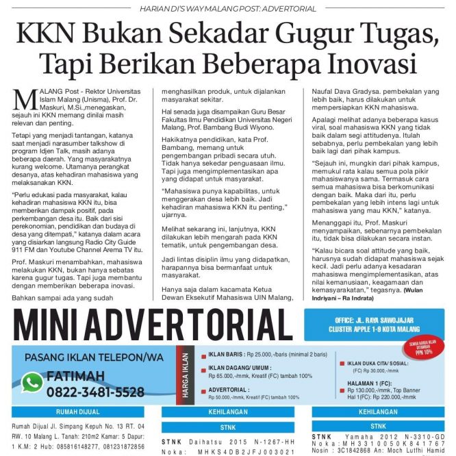 KKN Bukan sekadar Gugur Tugas, Tapi Berikan Beberapa Inovasi