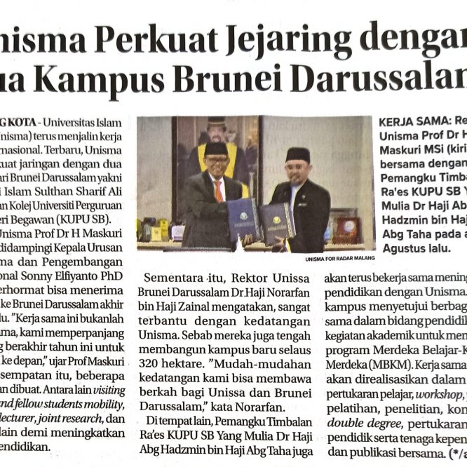 Unisma Perkuat Jejaring dengan Dua Kampus Brunei Darussalam