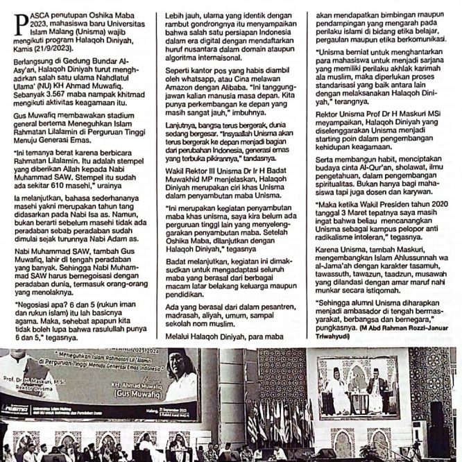 Halaqoh Diniyah Unisma Bersama Gus Muwafiq