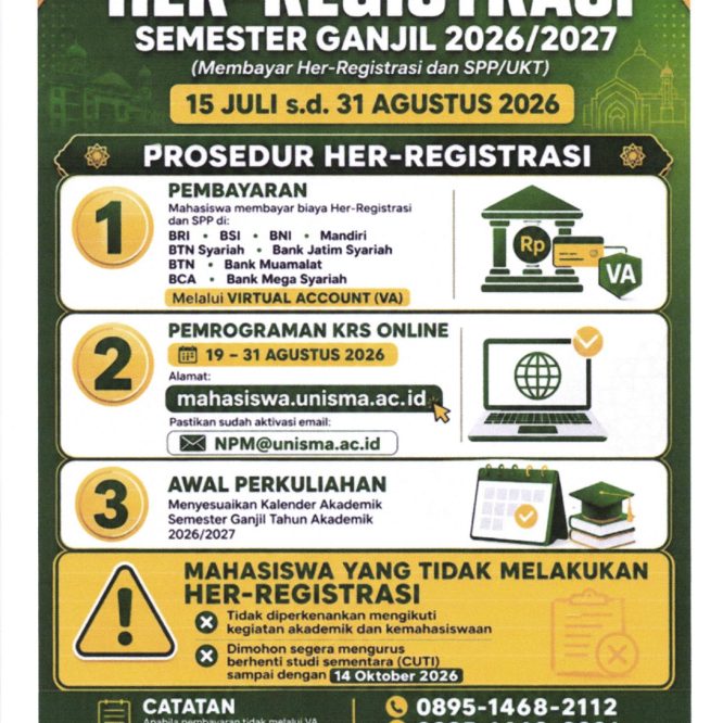 HER-REGISTRASI SEMESTER GANJIL TAHUN AKADEMIK 2026/2027